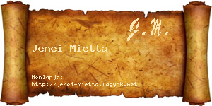 Jenei Mietta névjegykártya